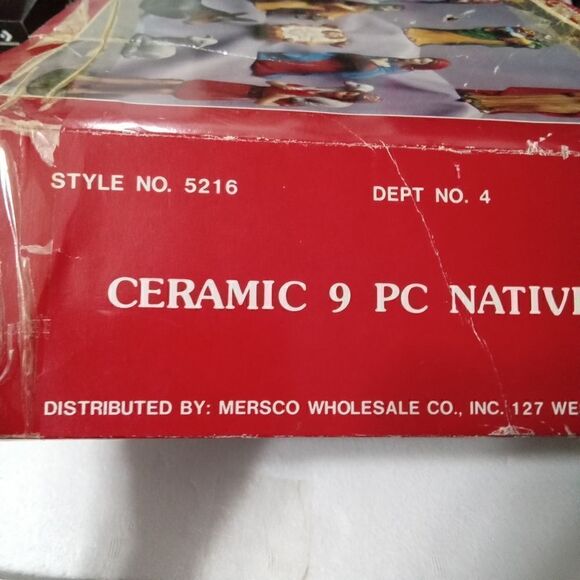 Vintage Ceramic 9 pc Nativity Set Mersco Wholesale Christmas Decoration - Picture 13 of 15